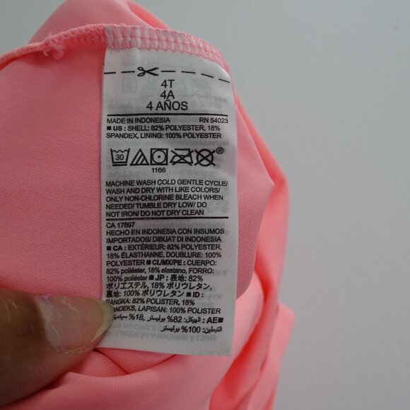Old Navy Pink Ruffle One Piece Swimsuit Girls Size 4T Toddler Bathing Suit - Picture 6 of 8
